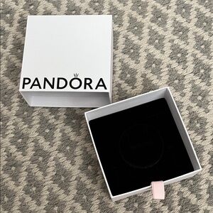 Pandora White Box with Black Interior and Pink Tab